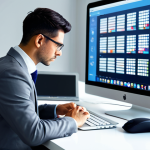 A professional adult, fully clothed in a modest business suit, seated at a sleek, minimalist desk in a modern, brightly lit office. The individual appears subtly overwhelmed, gazing at multiple glowing digital screens (laptop, tablet, smartphone) displaying a chaotic stream of notifications and social media feeds, symbolizing information overload and fragmented attention. The background is slightly blurred to emphasize the subject. Appropriate attire, safe for work, professional dress, fully clothed, perfect anatomy, correct proportions, natural pose, well-formed hands, proper finger count, natural body proportions, high quality, professional photography.