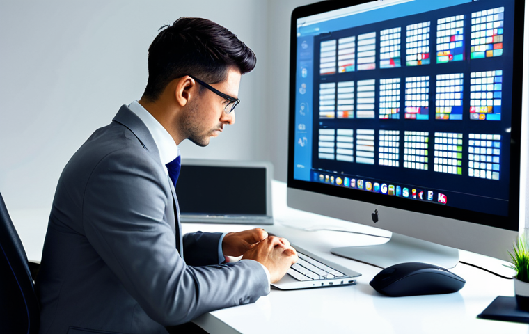 A professional adult, fully clothed in a modest business suit, seated at a sleek, minimalist desk in a modern, brightly lit office. The individual appears subtly overwhelmed, gazing at multiple glowing digital screens (laptop, tablet, smartphone) displaying a chaotic stream of notifications and social media feeds, symbolizing information overload and fragmented attention. The background is slightly blurred to emphasize the subject. Appropriate attire, safe for work, professional dress, fully clothed, perfect anatomy, correct proportions, natural pose, well-formed hands, proper finger count, natural body proportions, high quality, professional photography.